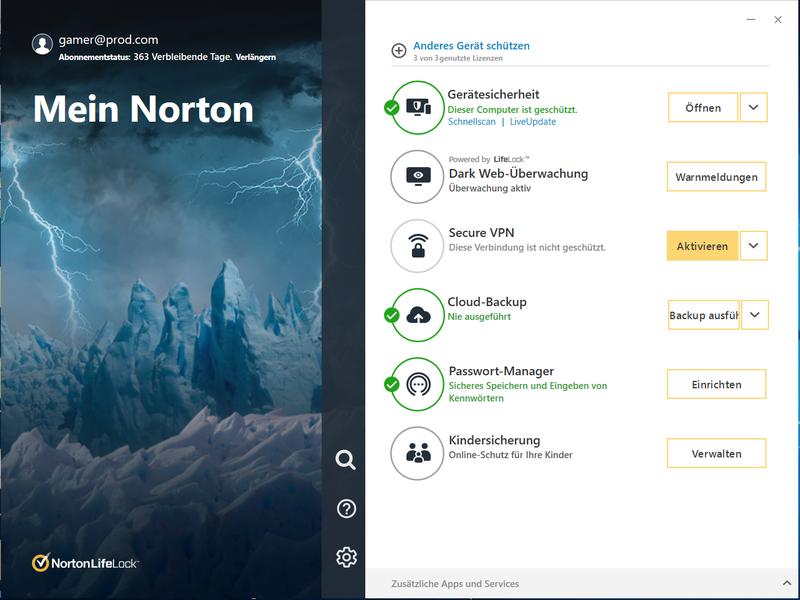 Norton Norton 360 for Gamers Box, Vollversion, 3 PC, 1 Jahr Leistungsstarker Schutz. Entwickelt für PC-Gamer von PC-Gamern