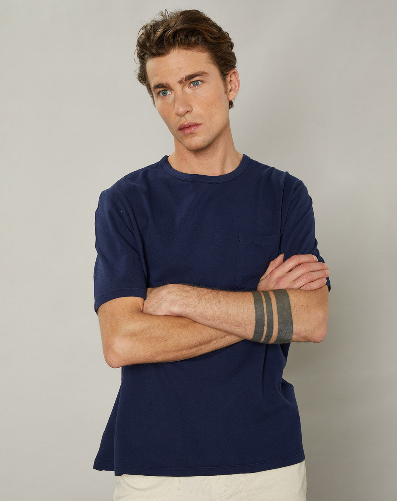 Hartford T-Shirt piqué Pocket bleu