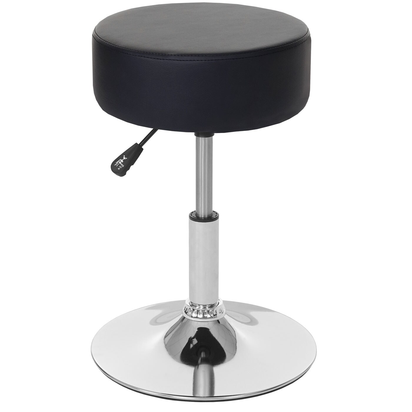 2er-Set Hocker MCW-C22, Sitzhocker Schminkhocker, höhenverstellbar Ø 35cm ~ Kunstleder, schwarz