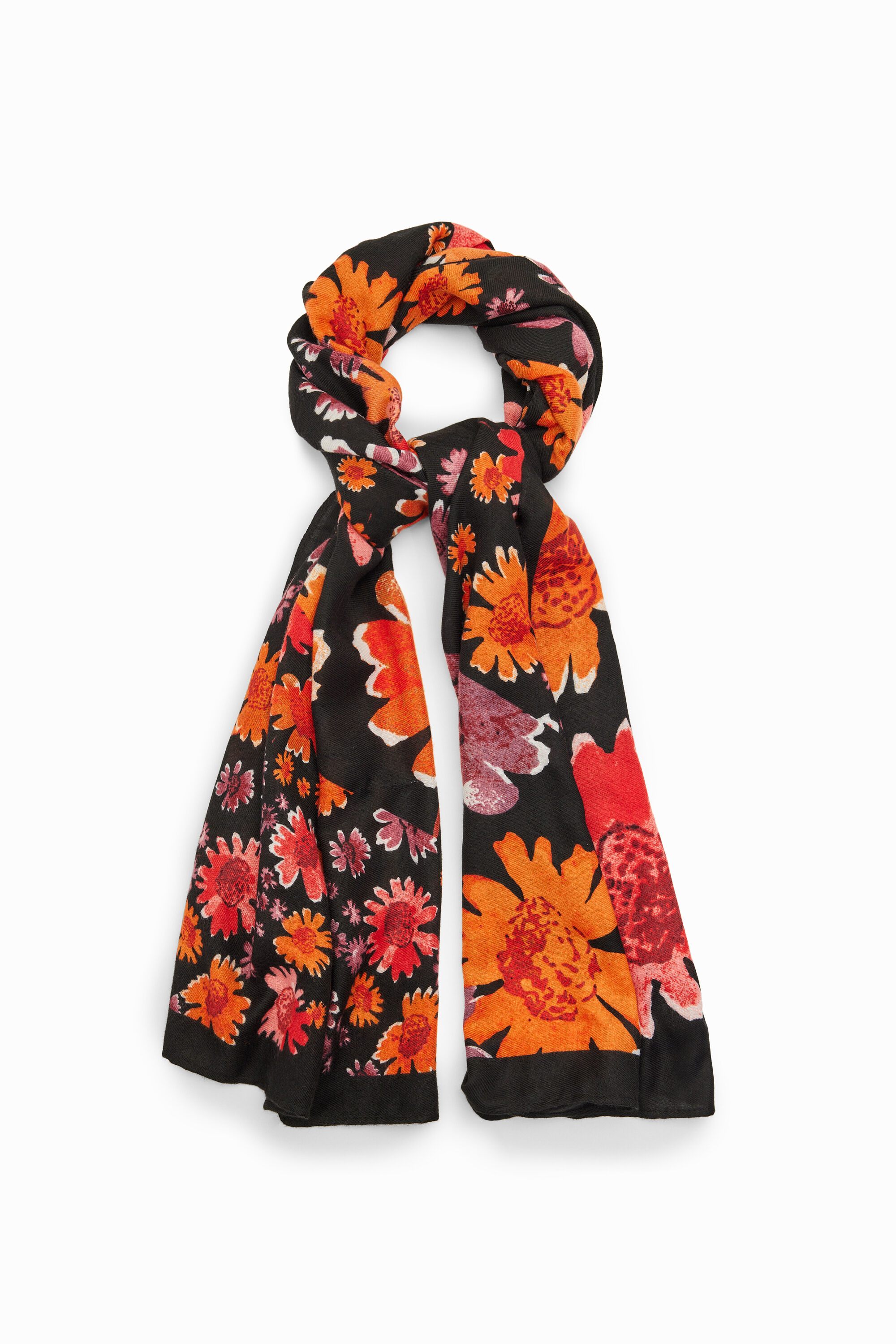 Foulard retangular flores