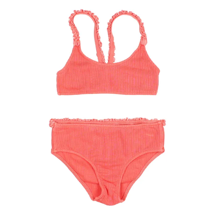 Búho Maillot 2 Pièces Côtelé | Corail