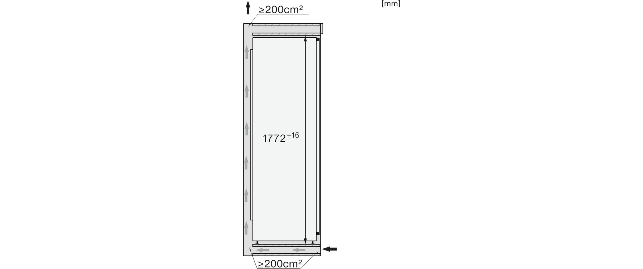 Einbaukühlschrank K 7778 C Rechts<br>Einbau-Kühlschrank mit PerfectFresh Active, FlexiLight 2.0 und 4 Sterne Gefrierfach