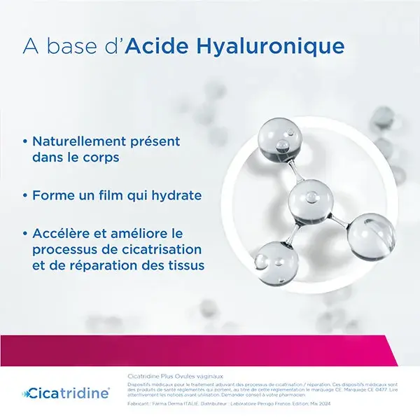 Supositórios vaginais Cicatridine Plus, hidratante vaginal rápido e intensivo, 10 unidades