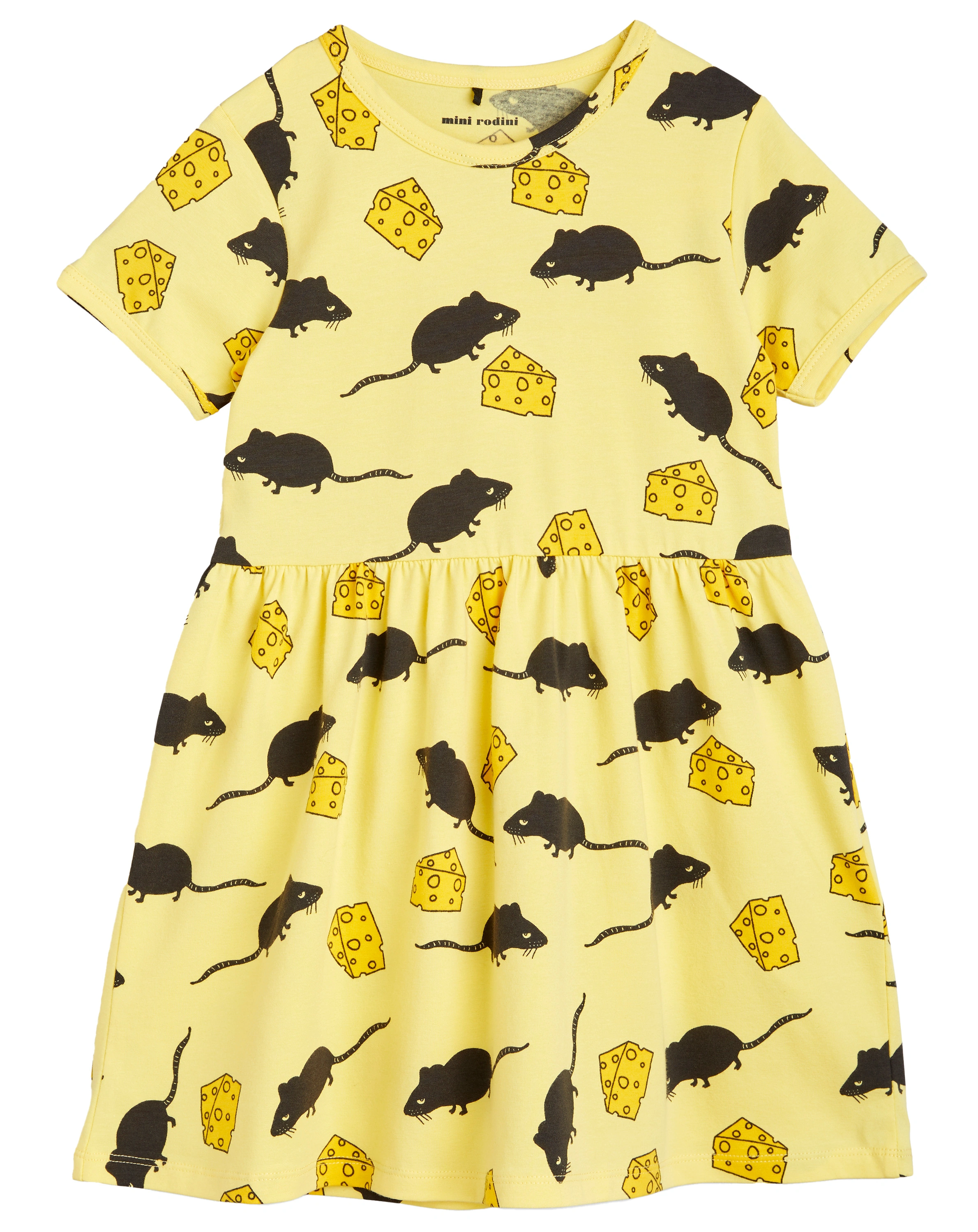 Kurzarmkleid MOUSE AOP in yellow