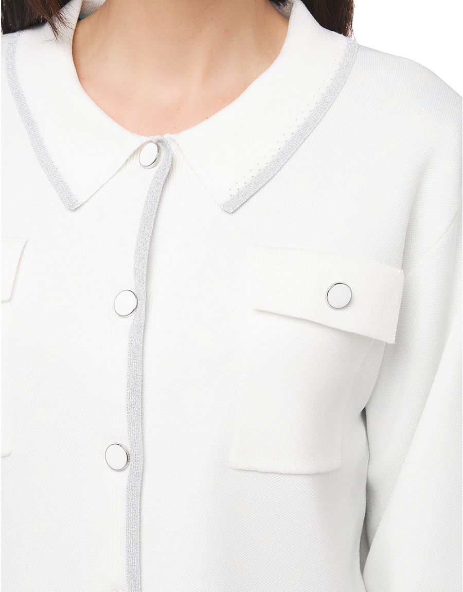 Gilet col chemisier écru