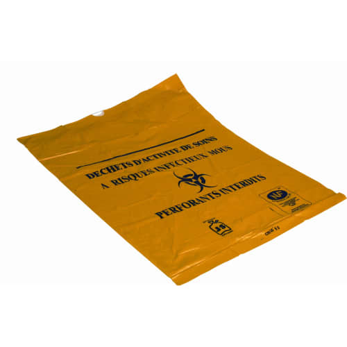 Sac plastique DASRI 30L jaune 21µm NF X Sphere