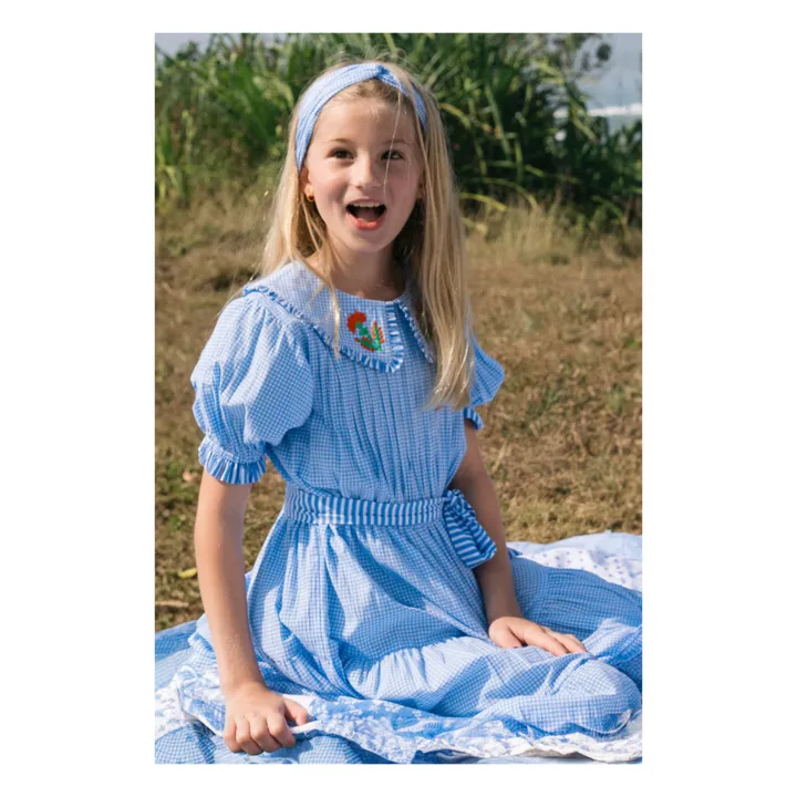 Kidsagogo Robe Journée Brodée Vichy | Bleu
