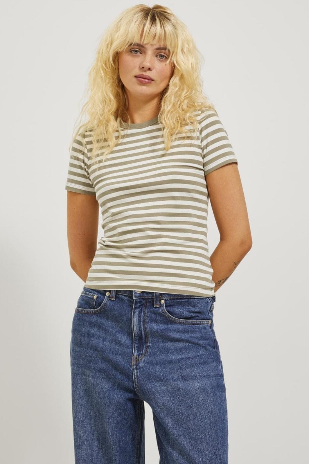 Jjxx Jxgigi Str Ss Stripe Tee Sn 4389661 aloe seedpearl
