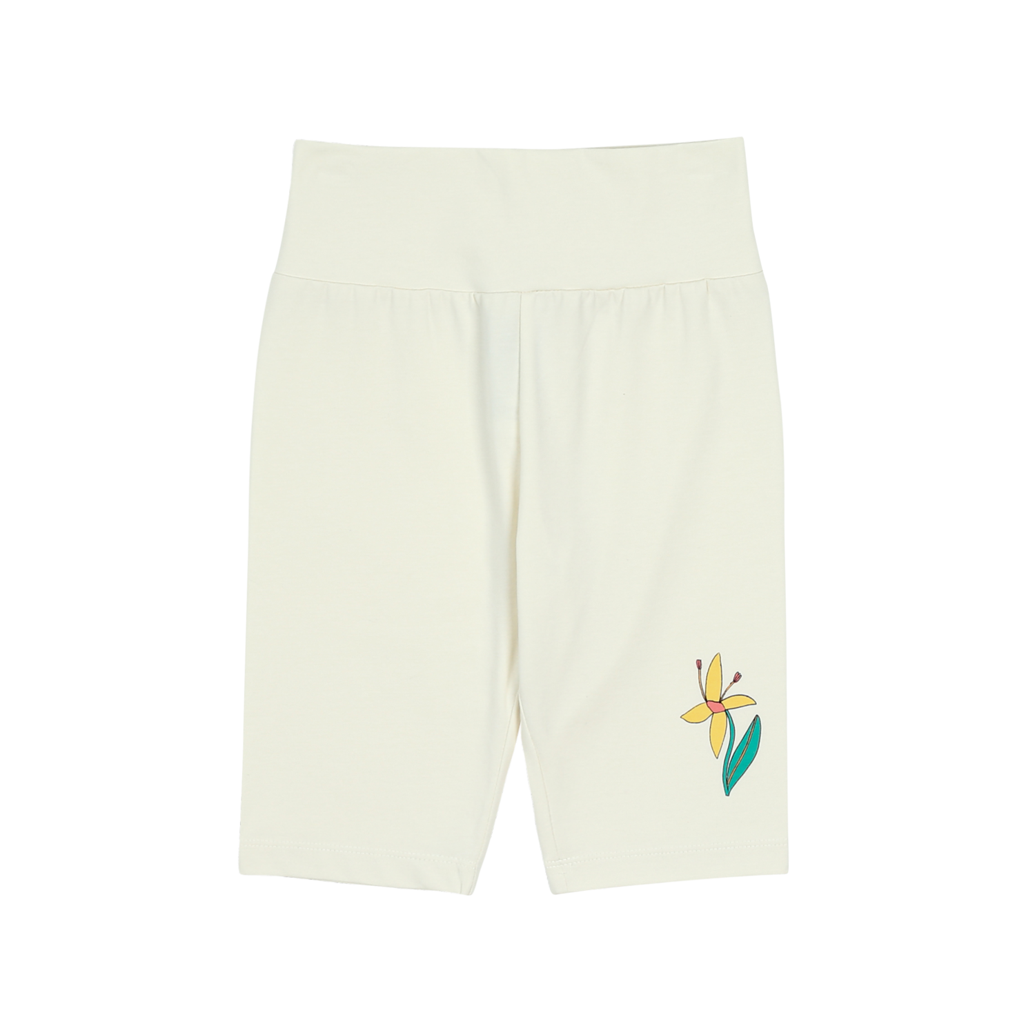 Jelly Mallow | Flower Knee-Length Leggings | Ivory