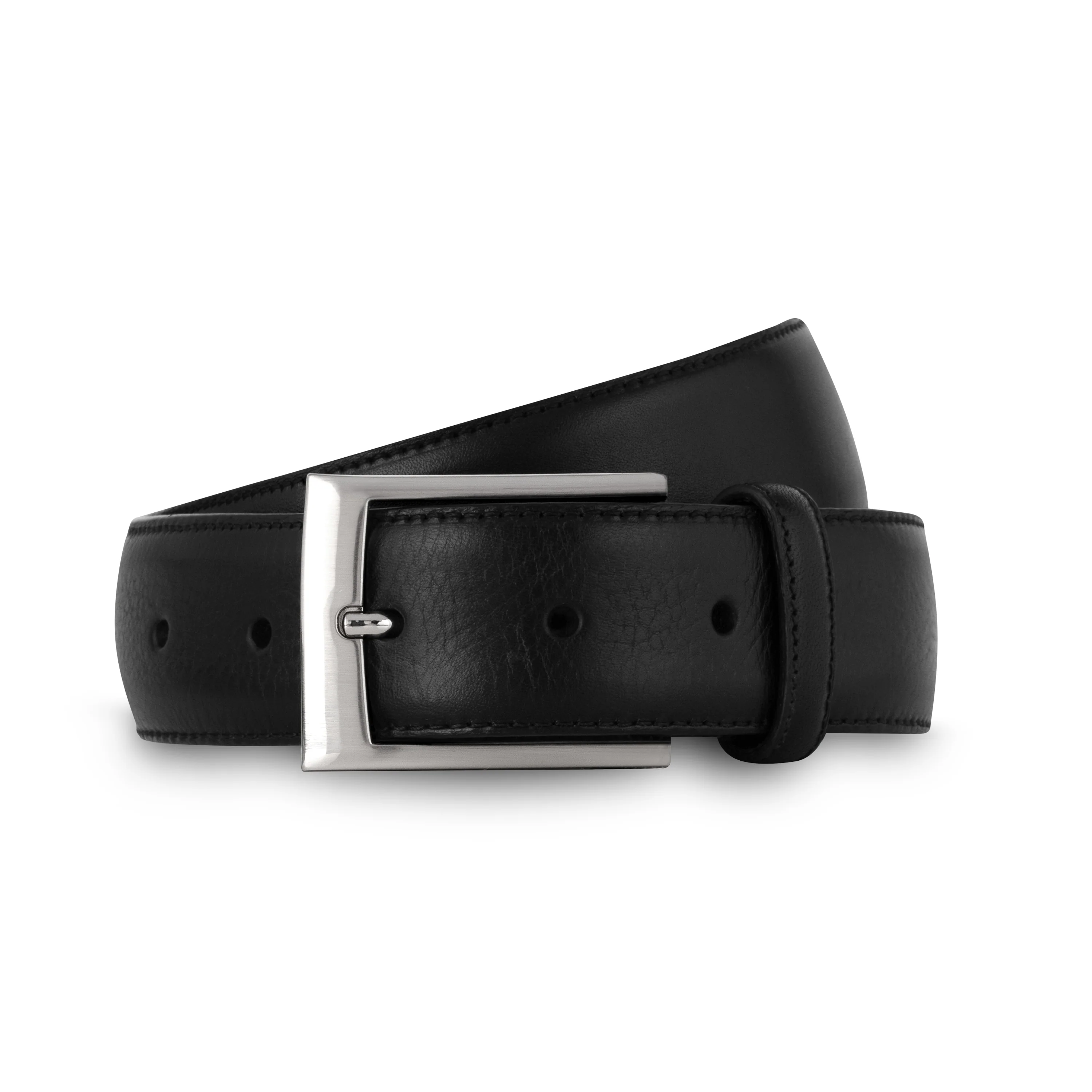 Ceinture homme en cuir grainé noir