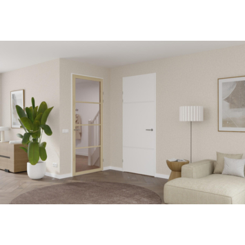 Arne & Bodil binnendeur ABE100 brons glas - licht eiken houtlook afwerking