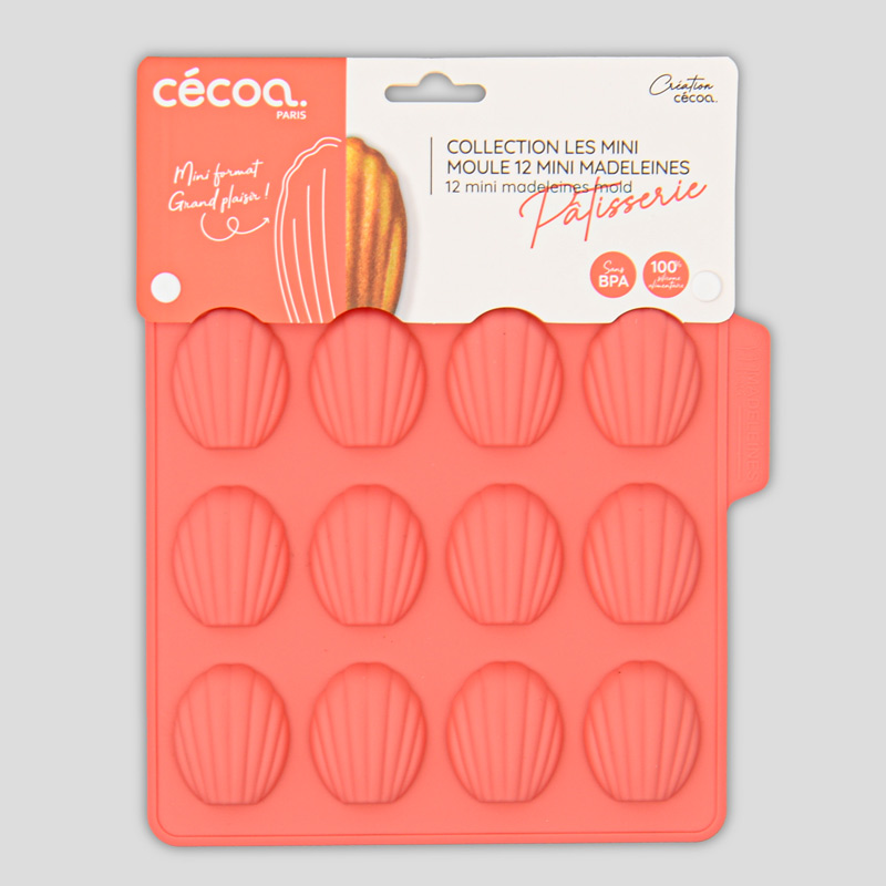 Mini moules mini madeleines couleur corail