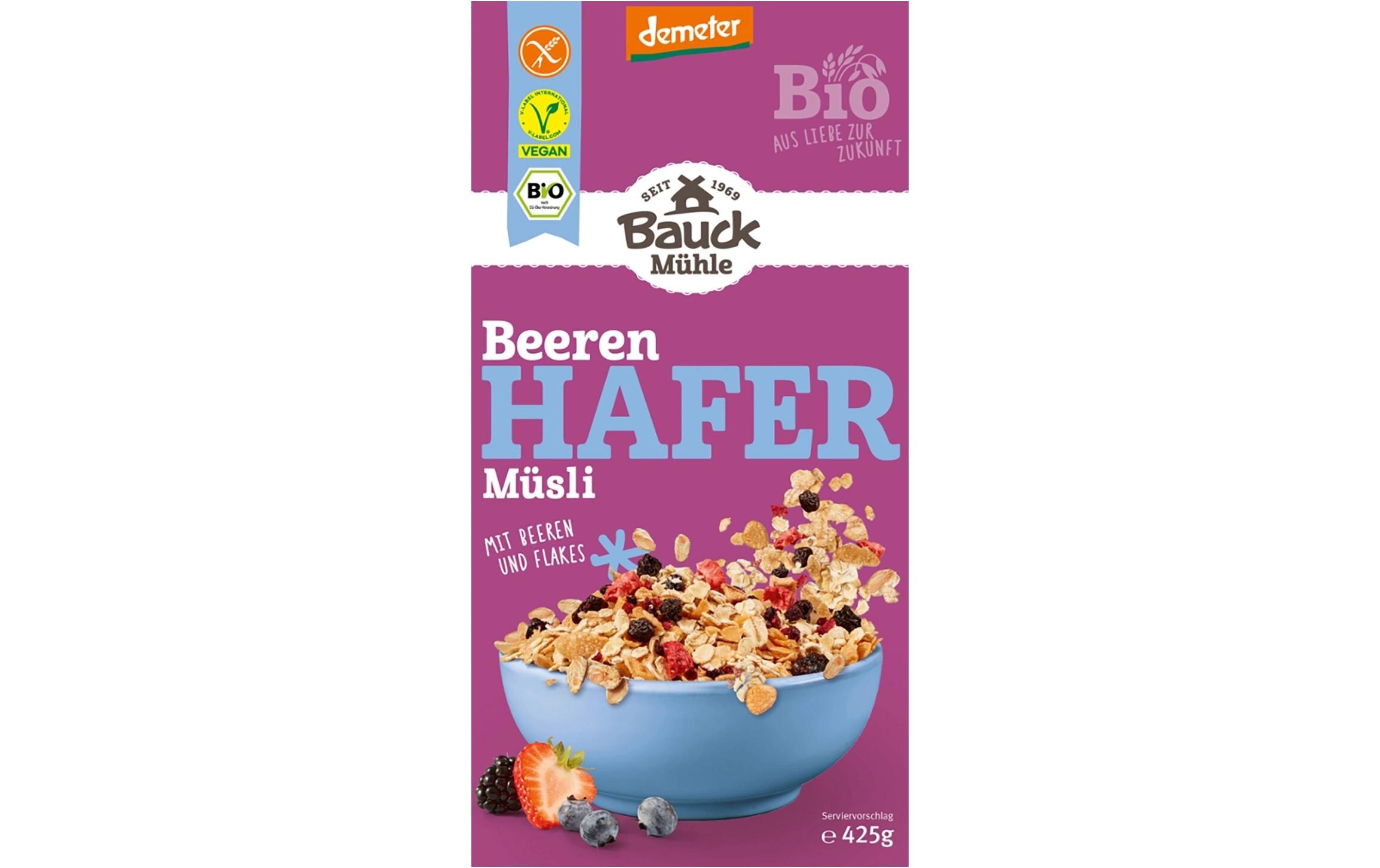 Müesli Hafer Beere 425 gDemeter zertifiziertes Müsli mit Beeren