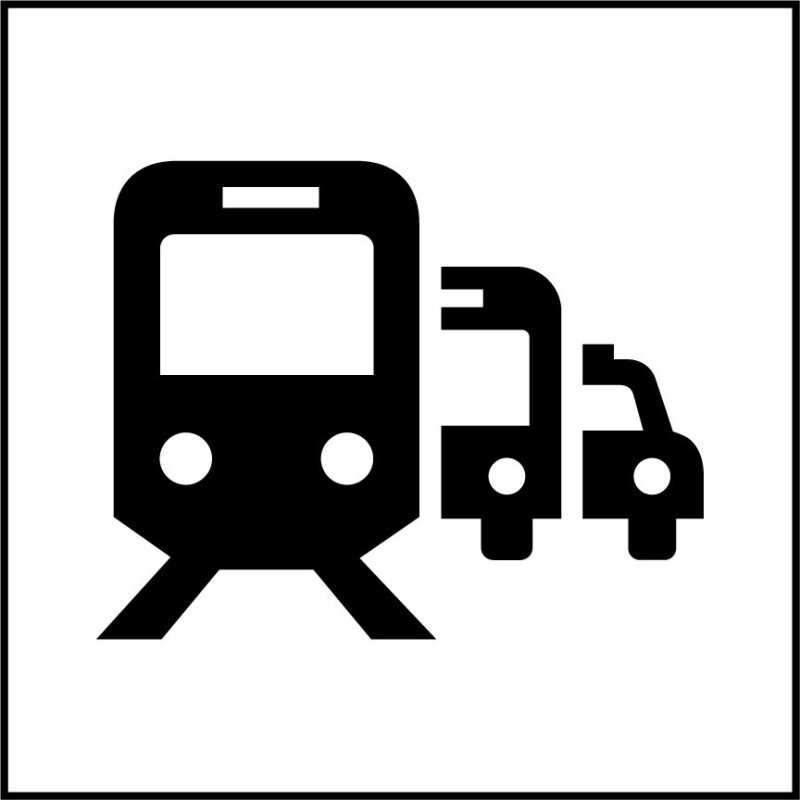 Panneau Pôle de correspondance ou gare routière - ISO 7001 en Gravoply