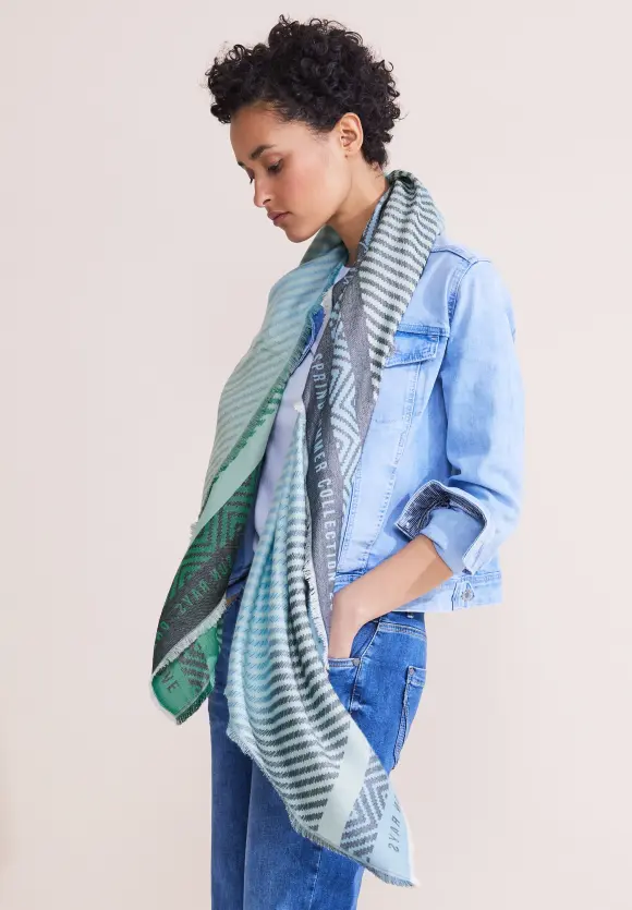 Jacquard Tuch - gravity blue