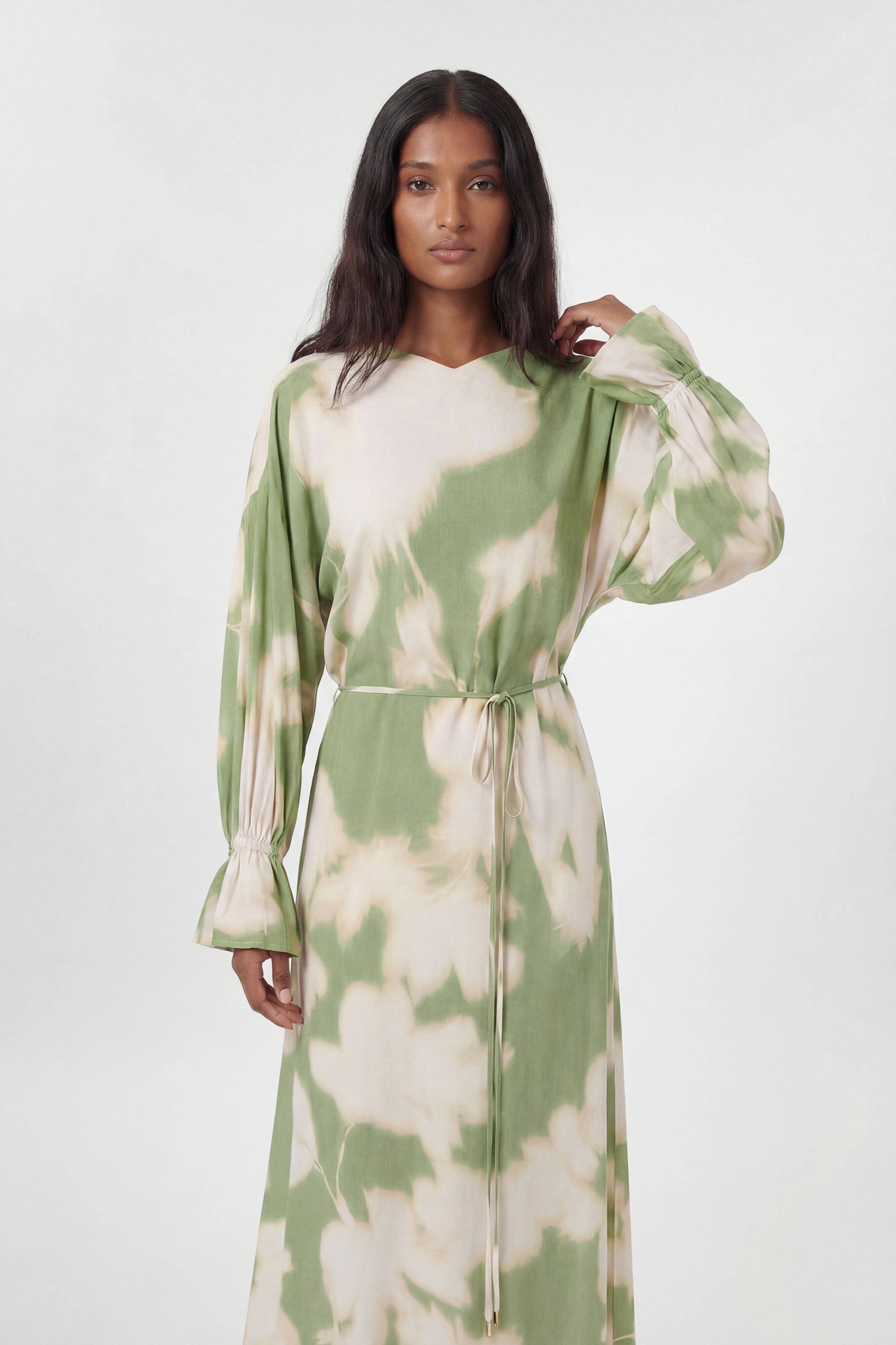 KarenMillen Robe Midi En Viscose Tissée Imprimée À Col Drapé