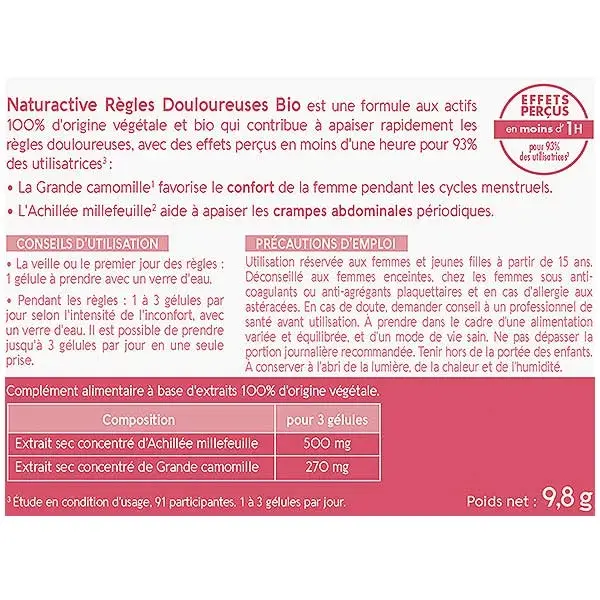 Naturative Cólicas Menstruais e Abdominais Orgânicas - 30 Cápsulas Vegetais