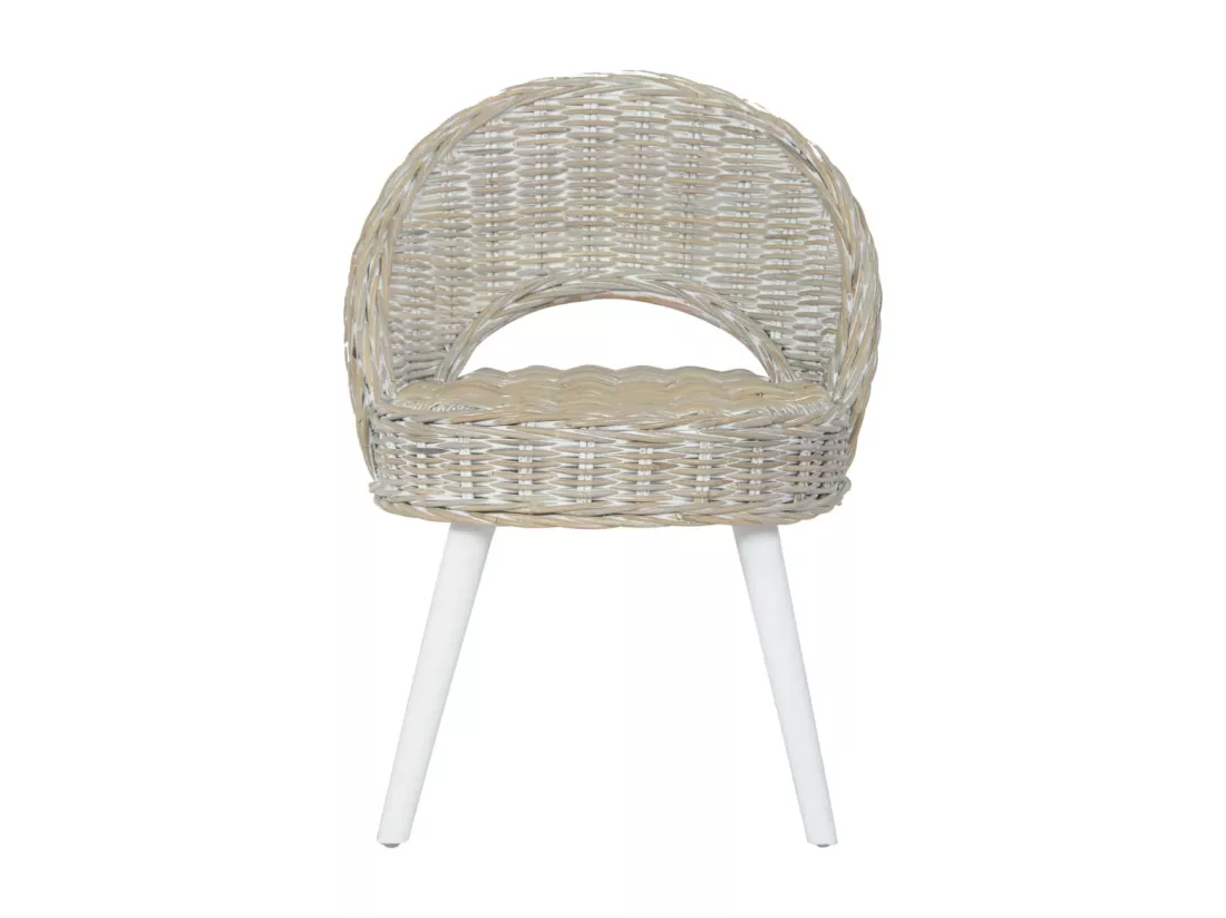 Chaise de canapé rotin kubu blanc