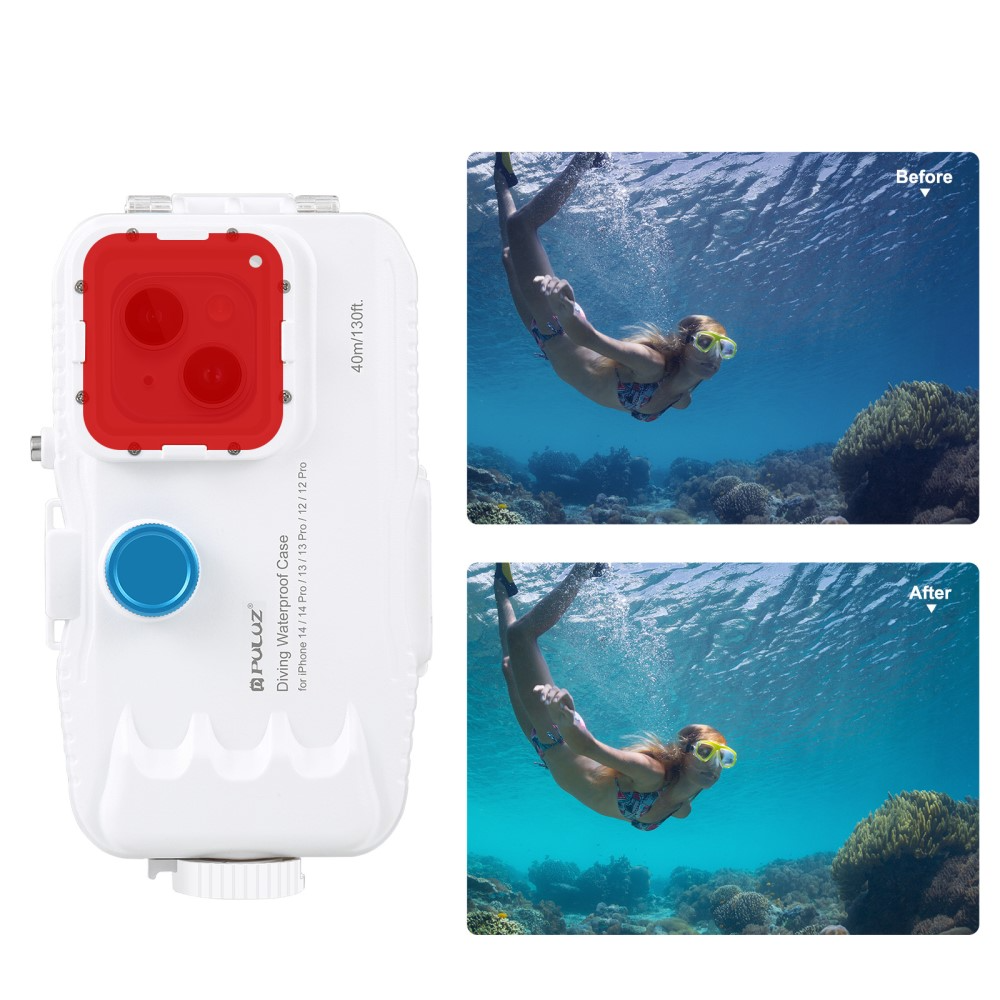 iPhone 14 Unterwasser Case Hülle Taucher Schutzgehäuse (IPX8) - Weiss