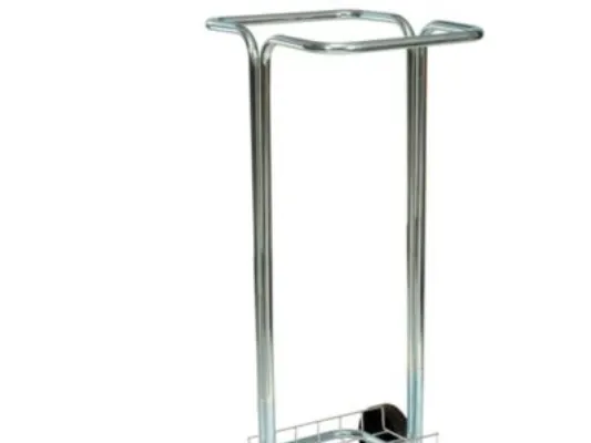 Affaldsstativ med hjul 100L - Galv stål, 93,5x44x42cm t/100L affaldssække (medfølger ikke)