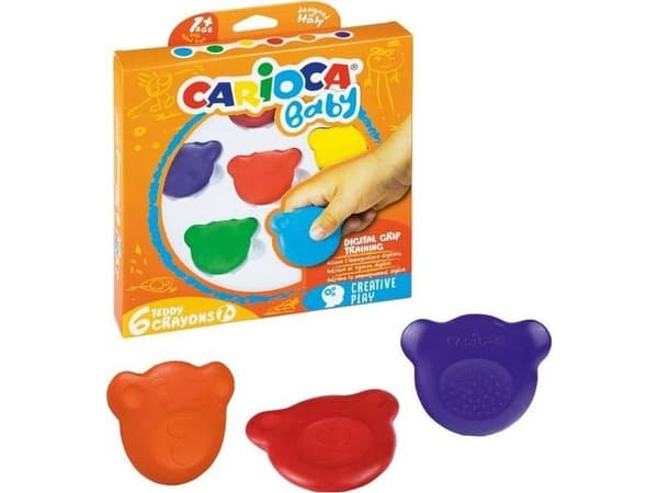 Carioca Teddy BABY, 6 stykker, Blå, Grønn, Oransje, Rød, Fiolett, Gult, 1 år, Gutt/Jente, Hengende boks, Motor skills training