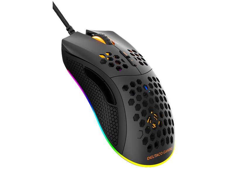 DELTACO Gaming-Maus DM210 Gaming-Maus mit 6400 dpi Auflösung und RGB-Beleuchtung