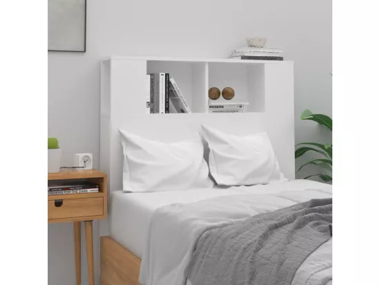 Armoire de tête de lit Blanc 100x18,5x104,5 cm
