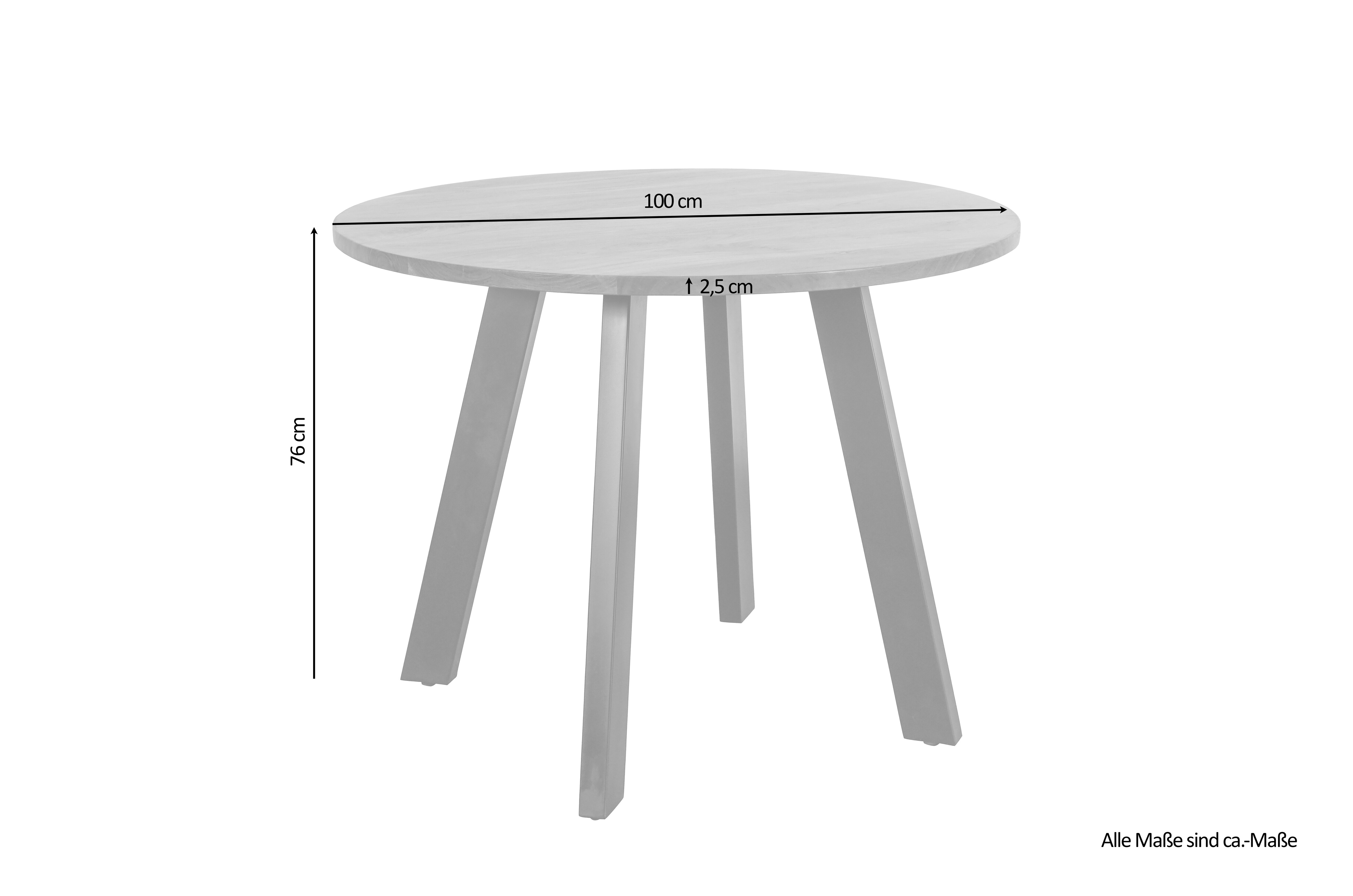 byLIVING Esstisch TARA, Breite 100 cm, Akazie natur/schwarz