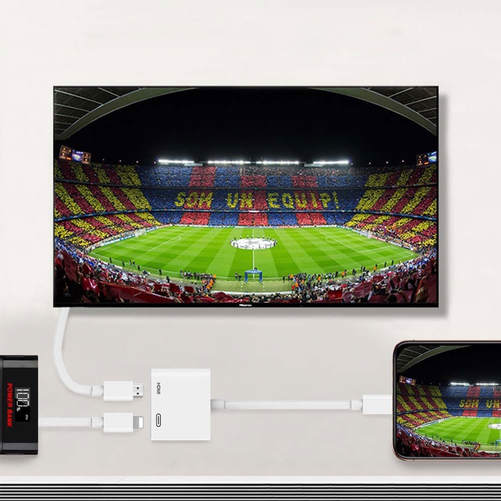 Lightning auf HDMI Digital AV Adapter für Apple iPhone / iPad - Weiss