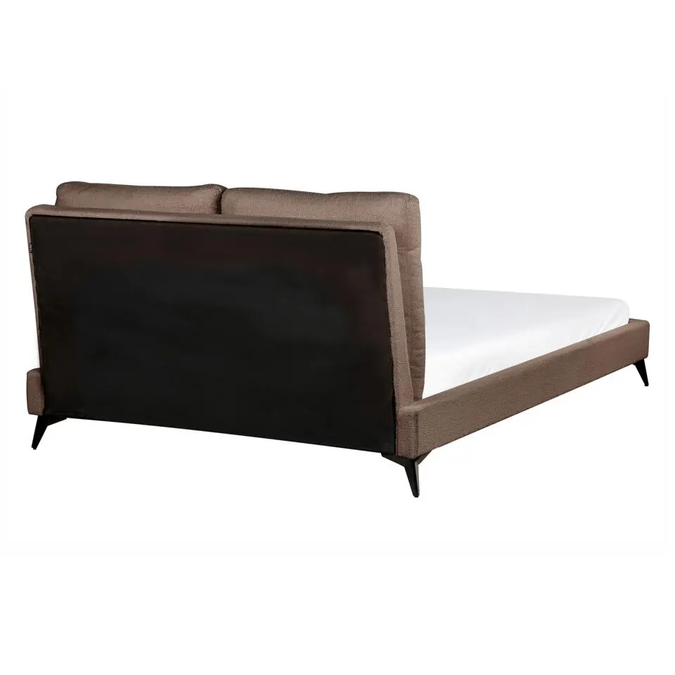 MELLE - Tweepersoonsbed - Bruin - 140 x 200 cm - Bouclé