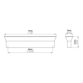 Greep Noortje rvs look 112mm