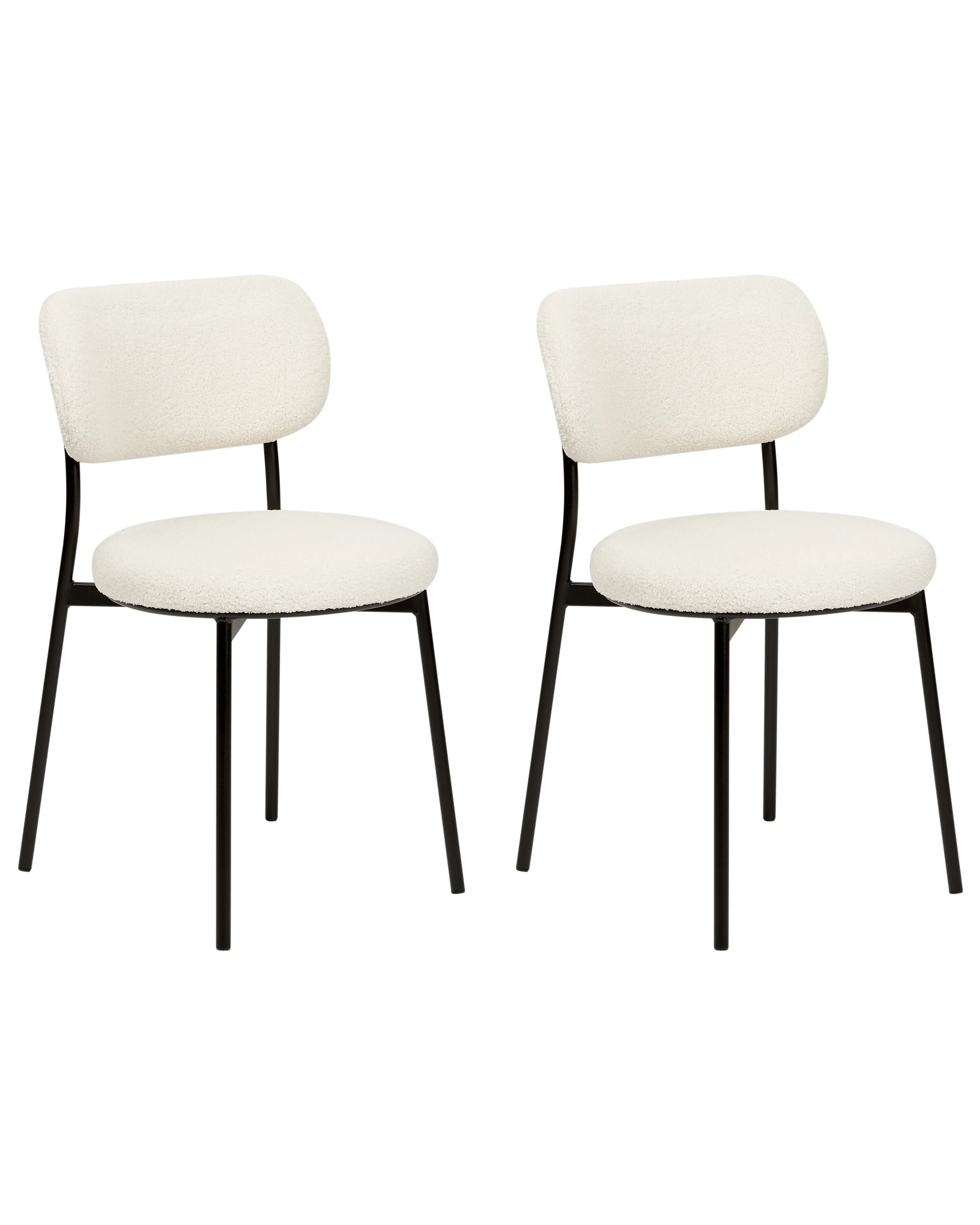 Set van 2 eetkamerstoelen CASEY Bouclé Gebroken wit