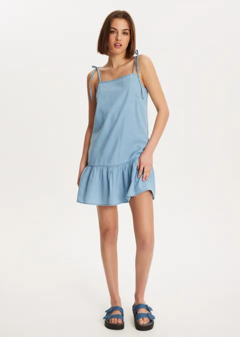 Jurk met denim look blauw (BLW.USM)