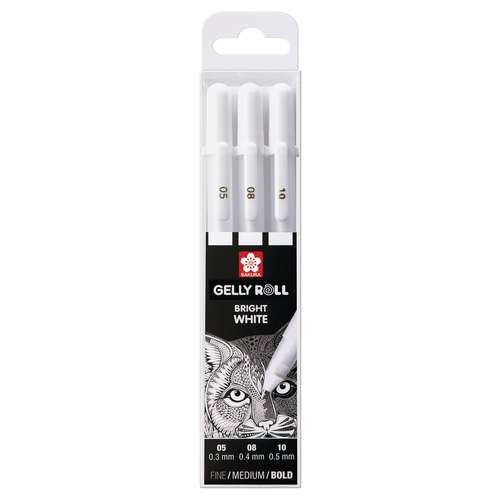 SAKURA® Gelly Roll Basic-3er-Set, Hellweiß