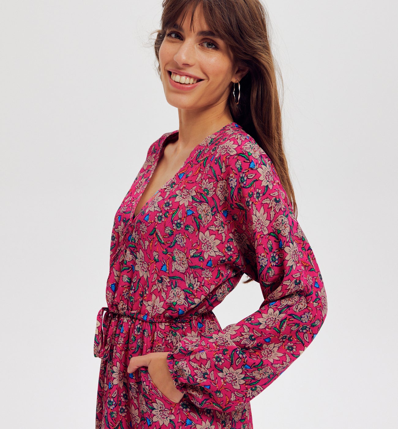 Robe courte imprimée Femme - Imprimé multicolore
