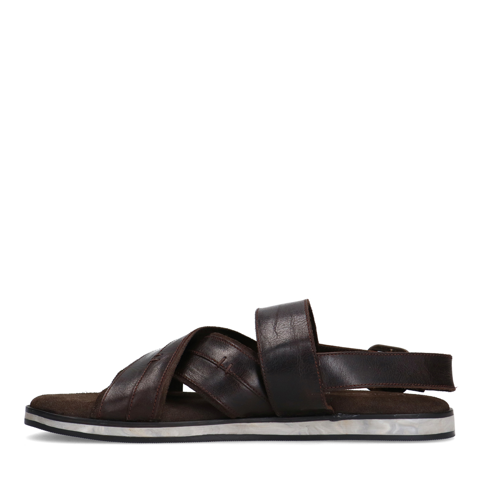 Bruine leren sandalen