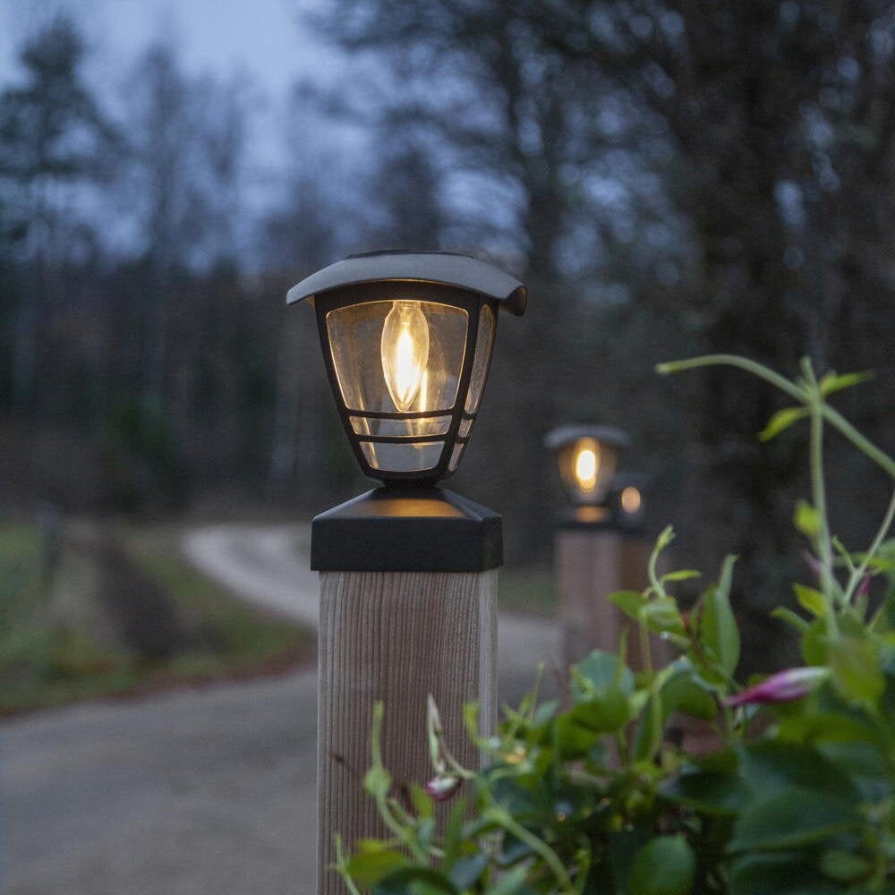 Felix LED-zonnepadverlichting in zwart, 0,3W, 10lm, IP44 met schemersensor