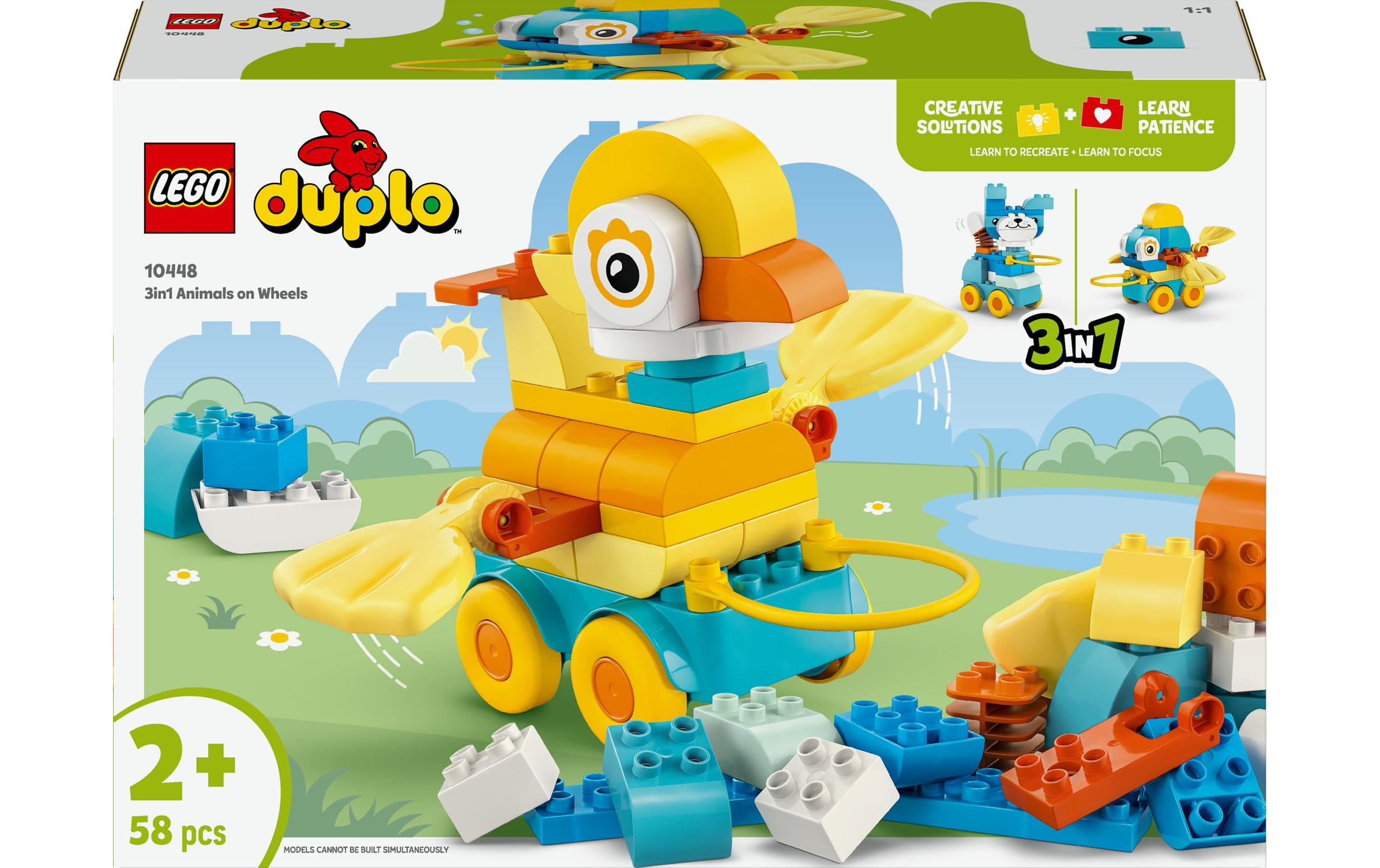 LEGO® Spielbausteine »DUPLO® Tiere auf Rädern 3-in-1-Set 10448«
