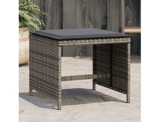 VIDAXL - Tabourets de jardin avec coussins 4 pcs gris 41x41x36 cm rot...