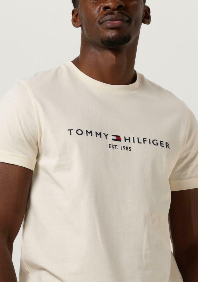 TOMMY HILFIGER beige tommy hilfiger t-shirt tommy logo tee