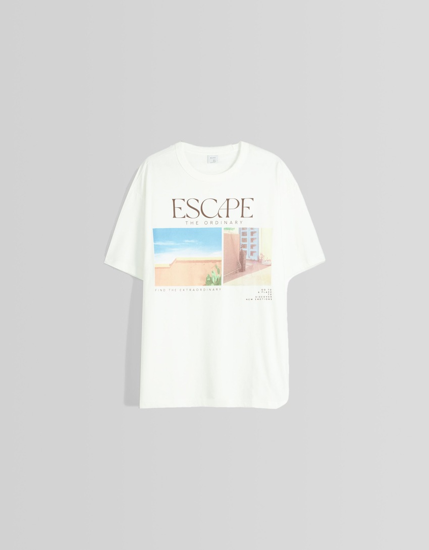 Camiseta de manga curta com estampa Marrakesh e modelagem quadrada
