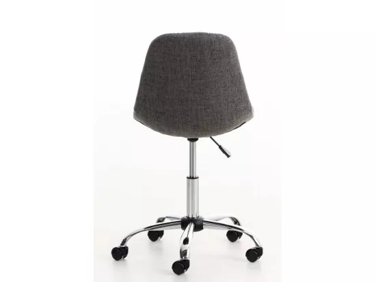 Chaise de bureau - Tissu & Métal chromé - Gris clair - Emil