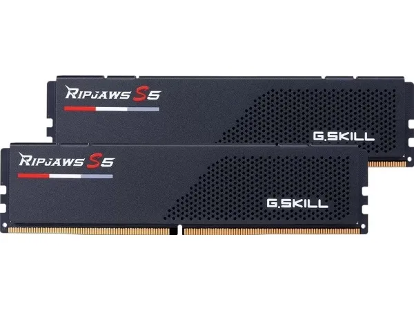 G.Skill Ripjaws S5 - DDR5 - sæt - 32 GB: 2 x 16 GB - DIMM 288-PIN lav profil - 6800 MHz / PC5-54400 - CL34 - 1.4 V - ikke bufferet - on-die ECC - mat sort