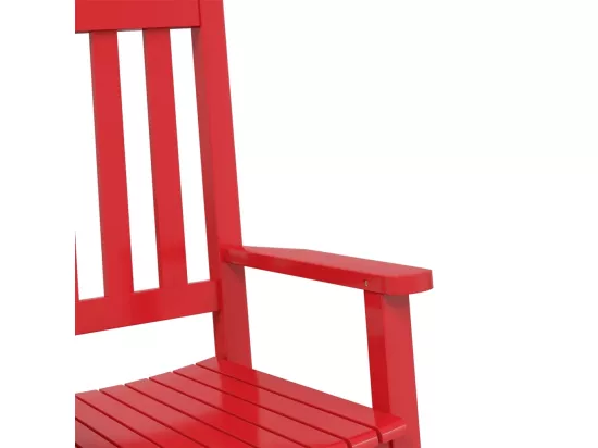 Chaise à bascule enfants rouge bois de peuplier massif