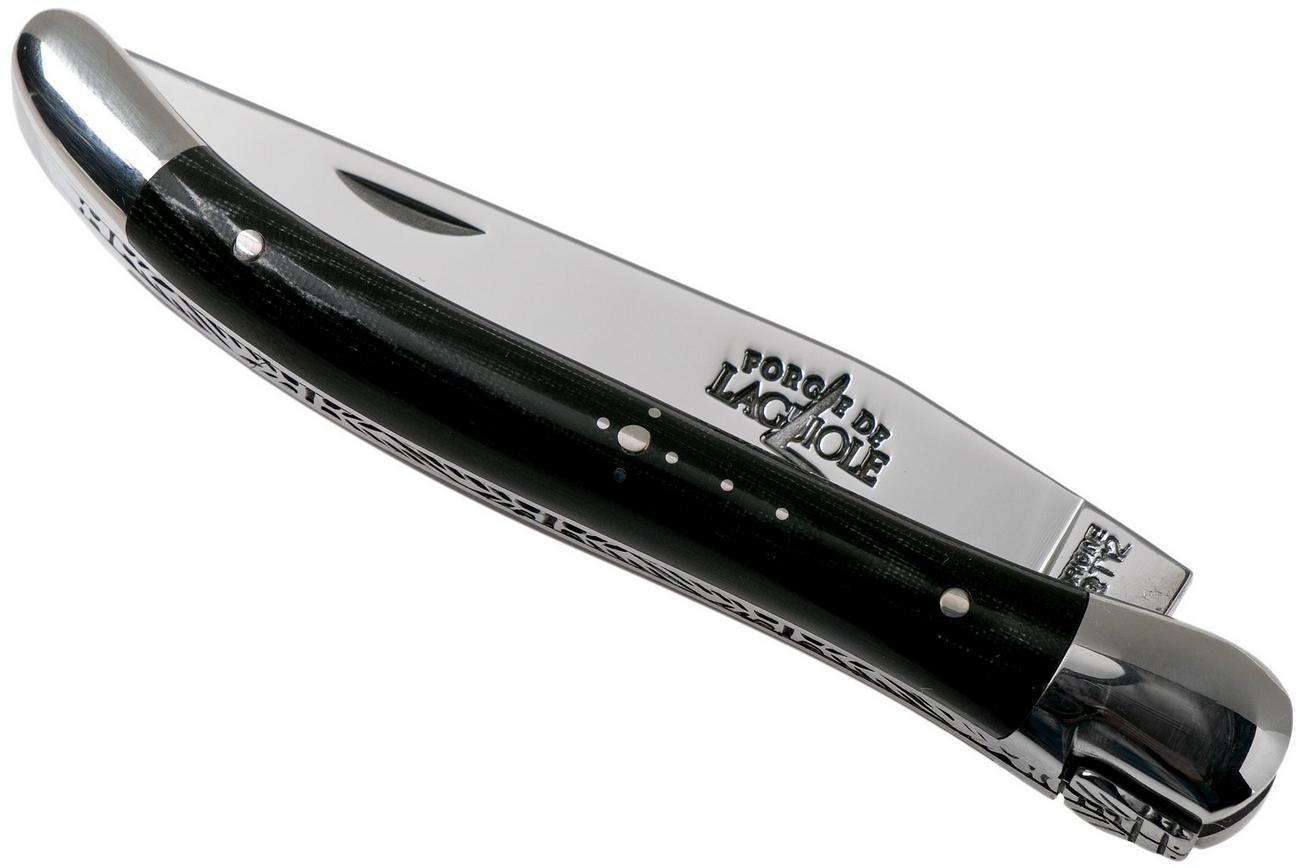 Forge de Laguiole 129INTCNOIBRI 9cm, zwart micarta, laguiolemes