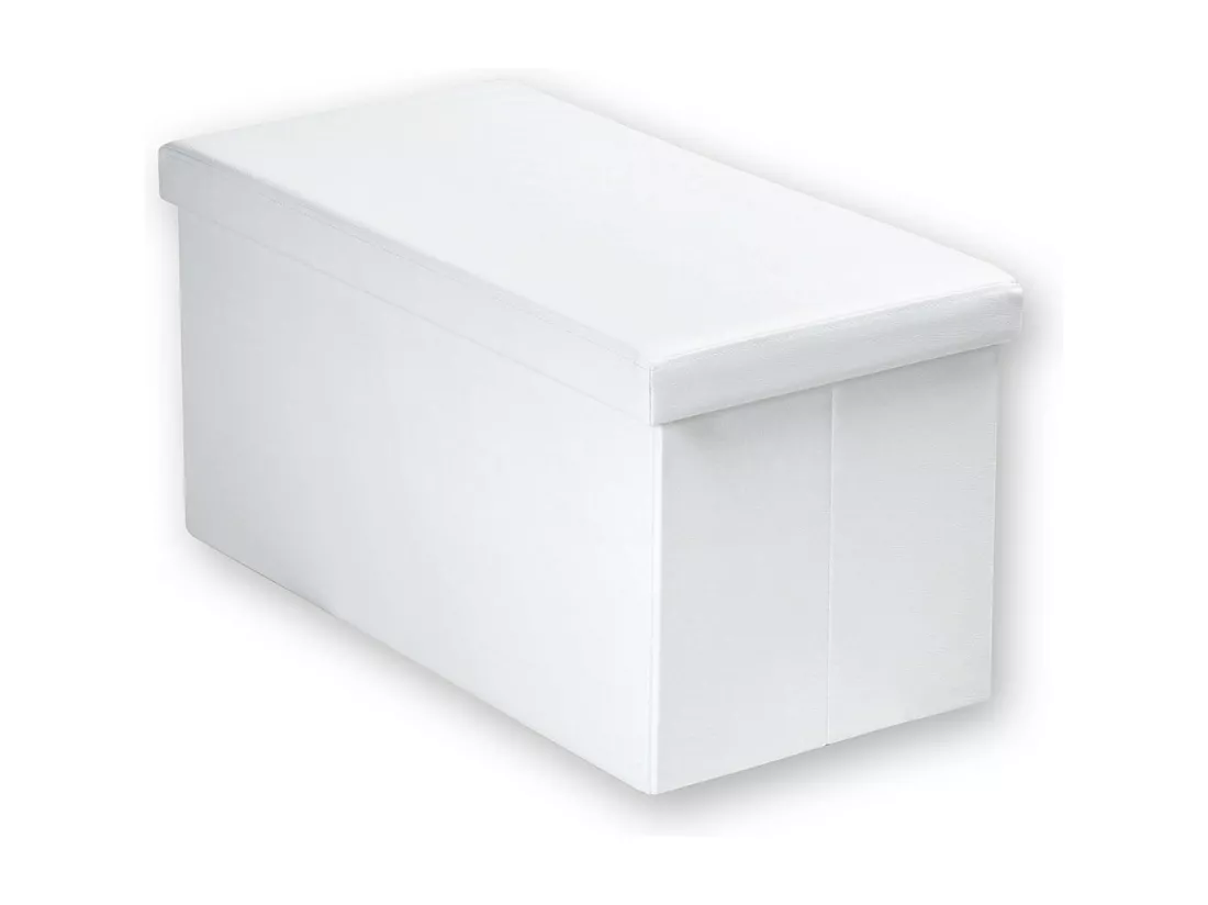 Banc de rangement pliable aspect cuir - 76 x 37,5 x 37,5 cm