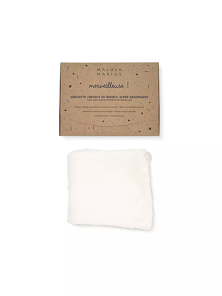 MALOU & MARIUS Cheveux Handtuch Turban weiss