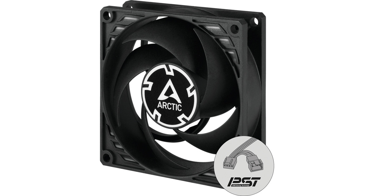ARCTICP8 PWM PST case fan  (Zwart, 80 x 80 x 25 mm)