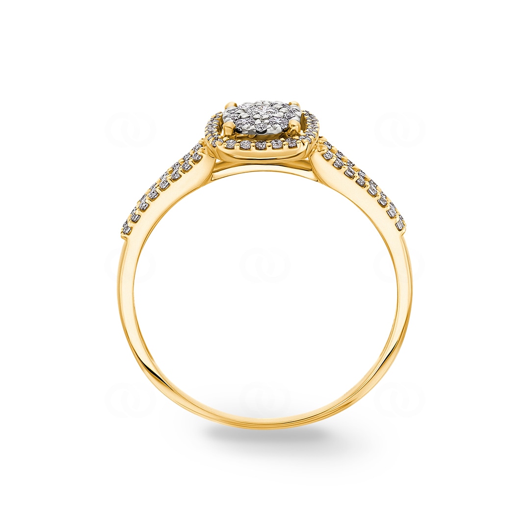 Damenring 750/18 K Gelbgold mit Diamanten 0.35 ct H/si