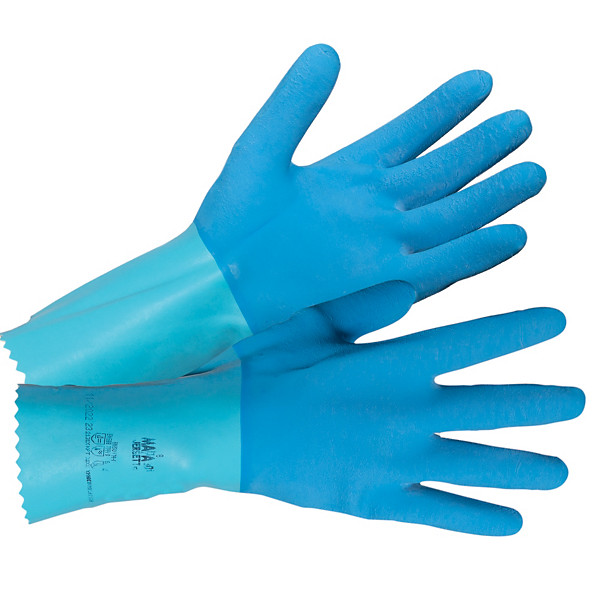 Gants de ménage Mapa Jersette 301 bleus taille 7, lot de 5 paires
